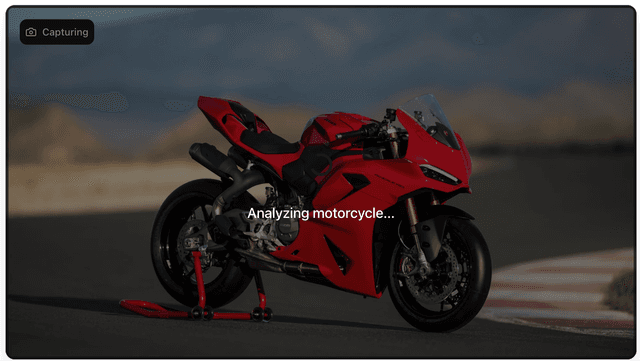 AI analyzing motorcycle image